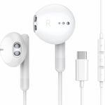 USB C Headphones for iPhone 16 15 Pro Max 16 15 Plus iPad Pro USB C Earphones with Mic Volume Control USB C Wired Earbuds USB Type C Earphones for Google Pixel 8 7 6A 5 Samsung S24 S23 S22 S21 S20 A55