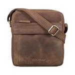 STILORD 'Craig' Mini Sacoche Homme Cuir Vintage Sac à Bandoulière pour Tablets Petit Sac Croisée Sac Messager Pochette en Cuir véritable, Couleur:Marron Moyen