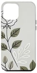 Coque pour iPhone 12 Pro Max Rose florale botanique, style minimaliste, roses d'amour