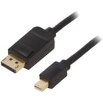 Cable mini DisplayPort 1.2 male 1.5m noir