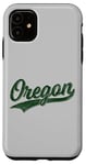 Coque pour iPhone 11 Oregon Classic Varsity, style maillot de sport vintage