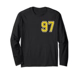 Number 97 in Yellow Black White Pocket Version Long Sleeve T-Shirt