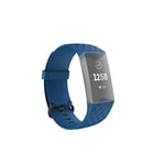 Hama Bracelet de montre Fitbit Charge 3 et Charge 4-22 mm - Bracelet de rechange réglable en polyuréthane thermoplastique - Boucle en acier inoxydable - Bleu