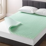 Best Price Mattress 2 Inch Egg Crate Memory Foam Mattress Topper with Calming Aloe Infusion, CertiPUR-US Certified, Twin