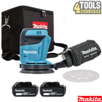 Makita DBO180Z 18V Li-ion Random Orbital Sander + 2 x 5ah Batteries & Cube Bag