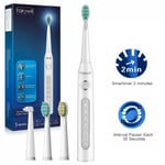 Fairywill Sonic 5 Mode Electric Toothbrush Rechargeable 4 Replacement Heads IPX7