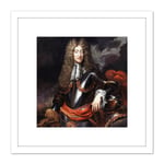 Anonymous Portrait King James II England Painting 8X8 Inch Square Wooden Framed Wall Art Print Picture with Mount