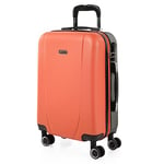 ITACA - Rigid Suitcase Medium Size - ABS Medium Suitcase 65cm Hard Shell Suitcase - Lightweight 20kg Suitcase with TSA Combination Lock - Lightweight and Resistant Travel Medium Size, Coral-anthracite