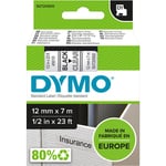 Dymo D1 -teippi 12 mm x 7 m, musta läpinäkyvällä pohjalla