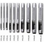 10PCS Outils de Poinçonnage/Outil Perforateur/Perforatrice - Poinçon Creux pour Faire des Trous - Ceinture/Cuire/Liège/Tissu/Bracelet de Montre