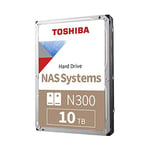 Toshiba 10TB N300 Internal Hard Drive – NAS 3.5 Inch SATA HDD Supports Up to 8 Drive Bays Designed for 24/7 NAS Systems, New Generation (HDWG480UZSVA)