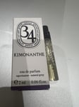 Diptyque 34 Kimonanthe Eau de Parfum 2 ml Travel Size Discontinued Rare New❤️🎁