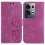 Yhteensopiva Oppo Reno 8 Pro 5g kohokuvioidun Cute Tiger Flip Folio -lompakkokotelon korttitaskupidikkeen kannen kanssa