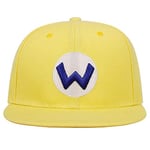 WAZHX Mario Stitching Embroidery Child Girl Baseball Cap Cosplay Flat Casual Hip Hop Hat Travel Outdoor Sun Hat Yellow