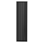 Radiateur à Colonne Ovale 1800mm x 480mm, Chauffage Moderne Vertical à Tube Ovale en Acier au Carbone Noir Mat, Cuisine Salon Salle de Bain [Brosse, Attaches Murales & Supports INCLUS]