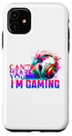 Coque pour iPhone 11 Can't Hear You I'm Gaming Casque de jeu vidéo amusant