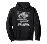 Centurion British Main Battle Tank Blueprint T-Shirt Gift Pullover Hoodie