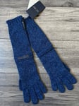 ARMANI JEANS METALLIC BLUE LONGER LENGTH GLOVES MADE IN ITALY SIZE M BNWT