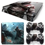 Kit De Autocollants Skin Decal Pour Console De Jeu Ps4 Slim Corps Complet Dieu De La Guerre, T1tn-Ps4slim-1495