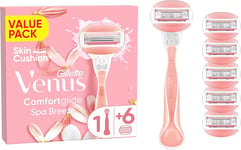 Gillette Venus Comfortglide Spa Breeze Women'S Razor- 6 Blades, 3 Built-In Blade