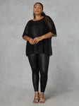 Live Unlimited Curve Metallic Dobby Overlay Top