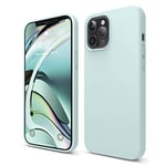 elago Liquid Silicone Case Designed for iPhone 12 Pro Max Case (6.7"), Premium Silicone, Full Body Protection : 3 Layer Shockproof Cover Case (Mint Green)