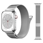 MRAIN-H Breveté Métal Milanais Compatible avec Bracelet Apple Watch Series 10 9 8 7 6 5 4 3 Ultra 2 1 SE SE2 46mm 49mm 45mm 44mm 42mm 41mm 40mm 38mm Femme Homme, Metal Bracelets Magnétique pour iWatch