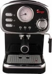 Machine à expresso et Cappuccino Design rétro - 1100W - 3 filtres - Pompe 15 bar