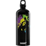 Sigg - Gourde Aluminium - Traveller Batman Splash - Certifiée Neutre En CO2 - Convient Aux Boissons Gazeuses - Étanche & Légère - Sans BPA - Noir - 1L