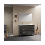 Meuble de salle de bain sur pied 120 cm anthracite avec vasque - Bristol - Anthracite 120 cm Standard