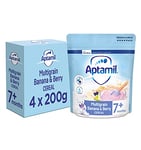 Aptamil Multigrain Banana & Berry Porridge Baby Food Cereal, 7+ Months, 200g (Pack of 4)