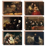 Rembrandt Aristotle Staalmeester Portret Blinding Samson Preacher Peacocks Fine Art Greeting Card Pack of 6