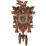 Toolive - Pendule à coucou de la Forêt-Noire allemande Horloge murale à coucou en bois de style nordique rétro - CL303