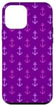 iPhone 12 mini Purple, Nautical Maritime Sail Anchor Case