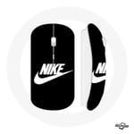 Souris Sans Fil Nike Logo blanc fond Noir (Maniacase)