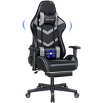 Puluomis - Chaise Gaming à haut Dossier, Chaises de Bureau, Chaise Gamer, Fauteuil avec Support Lombaire, Fonction de massage, Fonction de swing,