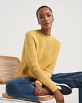 Yellow Open Stitch Crew Neck Raglan Jumper