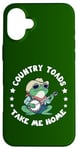 Coque pour iPhone 16 Plus Country Toads Take Me Home, crapaud cowboy cool jouant de la musique