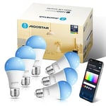 Aigostar Ampoule Connectée Wifi E27 SL2 9W LED Ampoule Connectée Alexa RGB/2700K-6500K, Compatible Avec Alexa/Google Home, Synchroniser avec la musique, Ampoule Intelligente Pas Besoin de Hub, 6 PCS