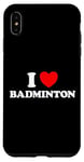 Coque pour iPhone XS Max I Love Badminton Filet de raquette pour fans de sport