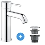 Essence - set mitigeur de lavabo taille s + Bonde clic clac pour lavabo avec trop-plein (23590001-CLICCLAC) - Grohe