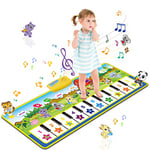 m zimoon Tapis Musical Piano Enfants avec 8 Sons d'instruments, Jouets pour Bébés 1 2 3 Ans,Tapis de Danse Enfants,Cadeau d'anniversaire de Noël pour Garçons Filles (100 x 36 cm)