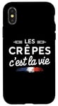 Coque pour iPhone X/XS humour Les Crêpes, c'est la Vie homme femmes