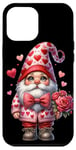 iPhone 12 Pro Max Heart Gnome Graphic And Valentines Flowers For Her Cute Love Case