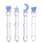 Beaded Sensual Glass Dildo (Blue)