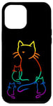 Coque pour iPhone 12 Pro Max Chaton arc-en-ciel famille chat enfant bébé