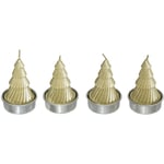 Lot de 4 Bougies de Noël déco Sapin doré pailleté - Feeric Christmas