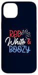 Coque pour iPhone 14 Plus Red White & BOOZY Funny Drinking America 4 juillet USA Meme