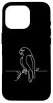 Coque pour iPhone 16 Pro Élégante ligne art simple dessin art perroquet