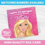 PERSONALISED BARBIE BIRTHDAY CARD ANY NAME AGE RELATION OCCASION